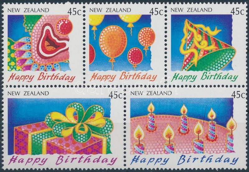 Üdvözlőbélyeg ötöstömb, Greeting Stamp block of 5