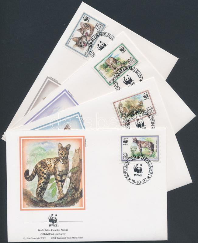 WWF Serval set 4 FDC, WWF Szervál sor 4 FDC