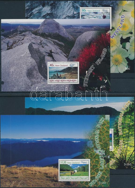 Landscapes 7 stamp booklet sheets, Tájak 7 db bélyegfüzet lap 4 db stecklapon