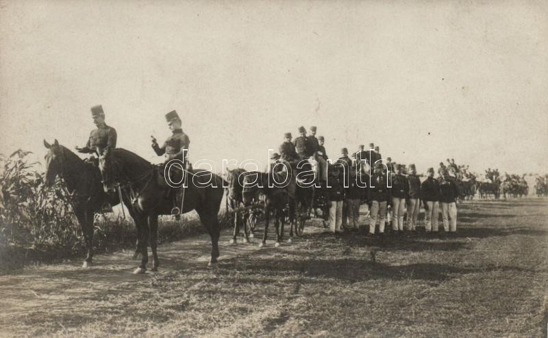 1909 Hungarian infantry officers, soldiers, photo, 1909 Magyar gyalogsági tisztek és honvédek; Schäffer Ármin fényképész
