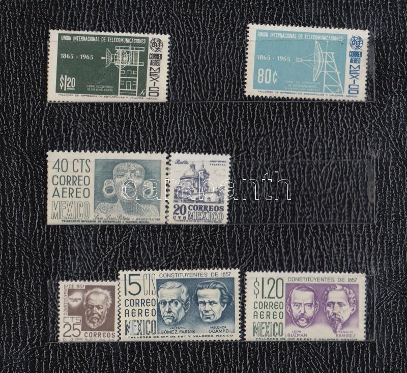 1950-1965 7 stamps in holder, 1950-1965 7 db bélyeg alkalmi tokban