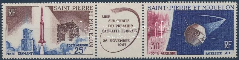 Az első francia műhold hármascsík, 1st French satellite stripe of 3