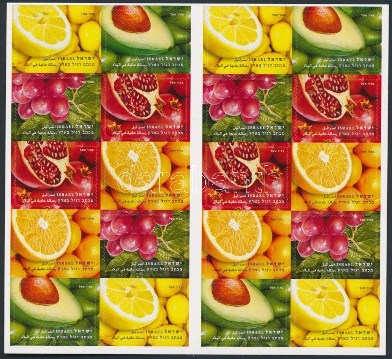 Gyümölcsök öntapadós bélyegfüzet, Fruits self-adhesive stamp booklet