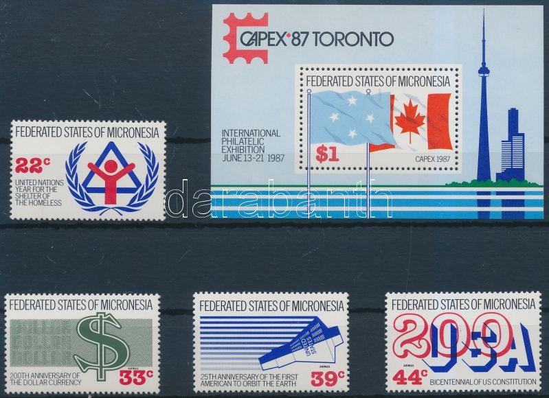 Nemzetközi bélyegkiállítás CAMPEX sor + blokk, International Stamp Exhibition CAMPEX set + block