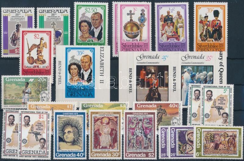 1977-1979 25 db bélyeg, közte teljes sorok, 1977-1979 25 stamps