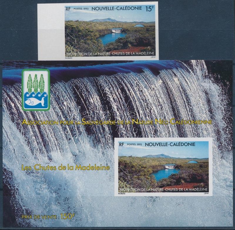 Természetvédelem ívszéli vágott bélyeg + vágott blokk, Nature Protection margin imperf stamp + imperf block