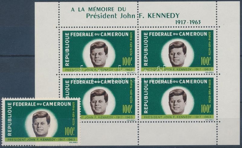 Kennedy stamp + block, Kennedy elnök bélyeg + blokk