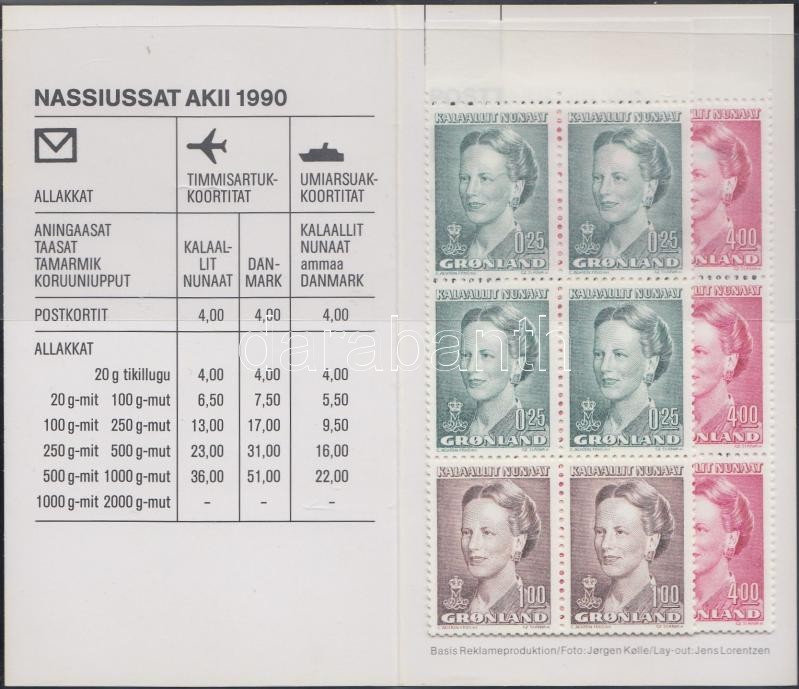Margit királynő bélyegfüzet, Queen Margrethe stampbooklet
