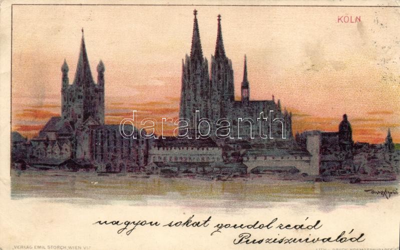 1899 Köln, Verlag Emil Storch 'Kosmos' litho s: Basch Árpád