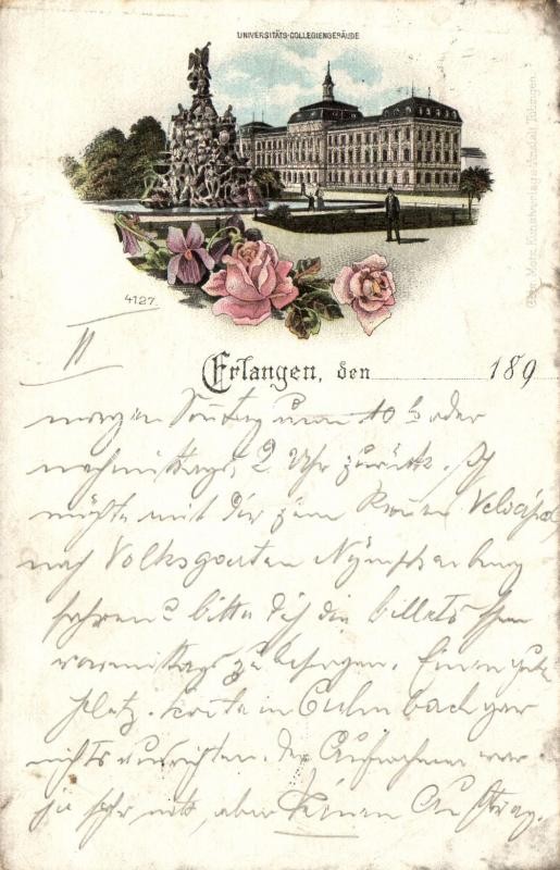 1897 Erlangen, university, litho