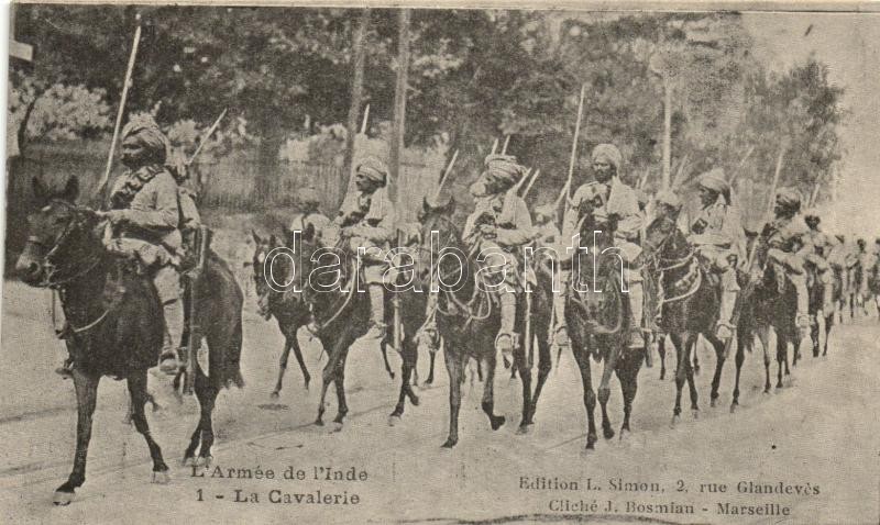 Indiai hadsereg, lovasság, L'Armée de l'Inde, La Cavalerie / Indian cavalrymen