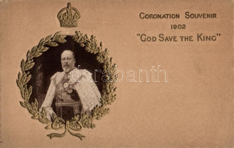 1902 H.M. King Edward VII. Coronation Souvenir, 1902 VII. Edward brit király, koronázási ajándéktárgy