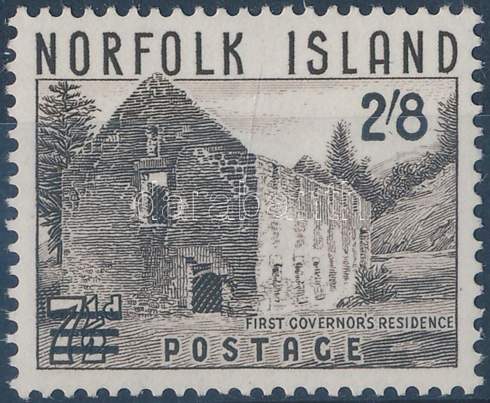 Landscape overpinted stamp, Táj felülnyomott bélyeg