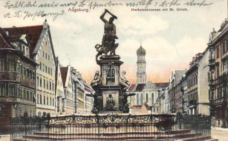 Augsburg, Herkulesbrunnen, St. Ulrich / fountain, church
