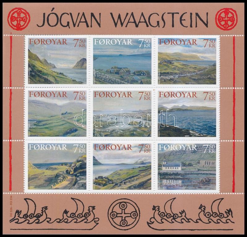 Jógvan Waagstein paintings minisheet, Jógvan Waagstein festményei kisív