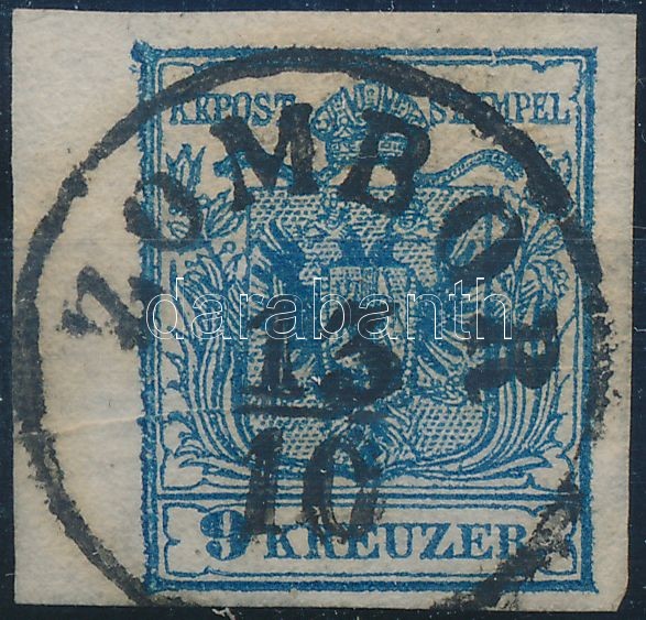 9kr HP III.  with nice / large margins, small paper crease 