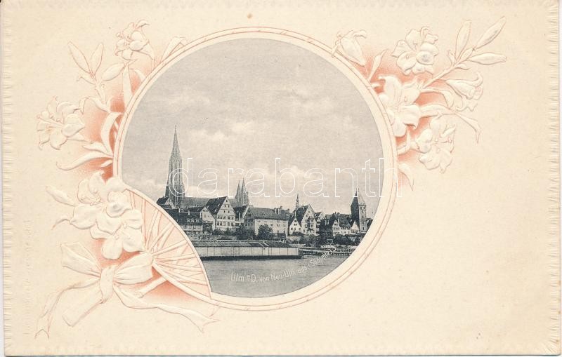 Ulm a. D. von Neu-Ulm; floral Emb. litho