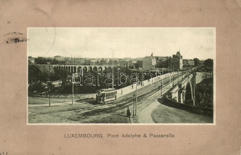 Luxembourg, pont Adolphe, Passarelle / bridge, tram
