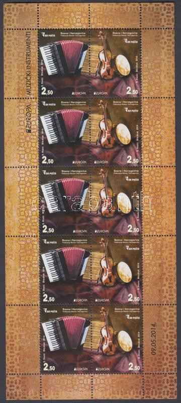 Europa CEPT Musical instruments mini sheet, Europa CEPT Hangszerek kisív