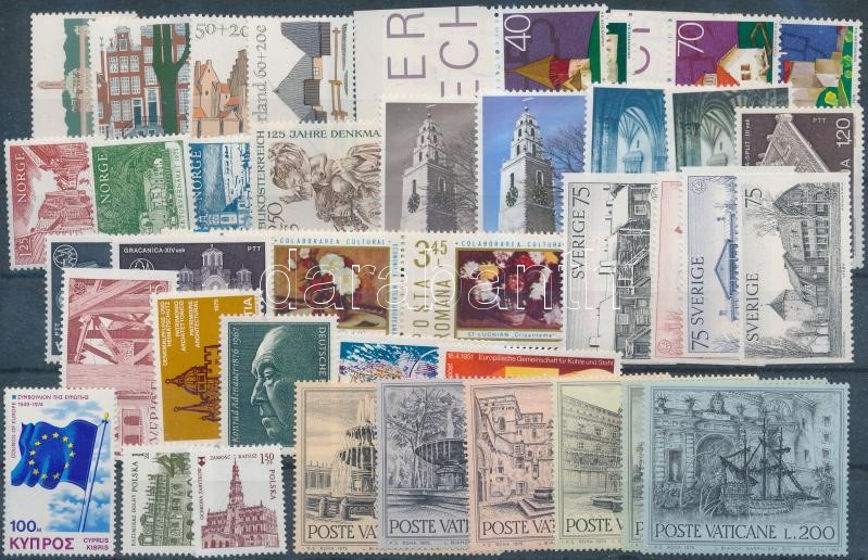 1975-1976 39 verschiedene Marken, mit ganzen Sätzen und Marken mit Rand, 1975-1976 39 klf bélyeg, közte teljes sorok és ívszéli bélyegek, 1975-1976 39 diff. stamps, with complete sets and margin stamps