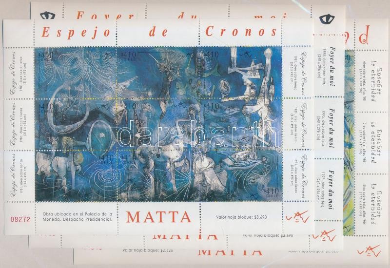 Roberto Matta paintings mini sheet set, Roberto Matta festmények kisívsor