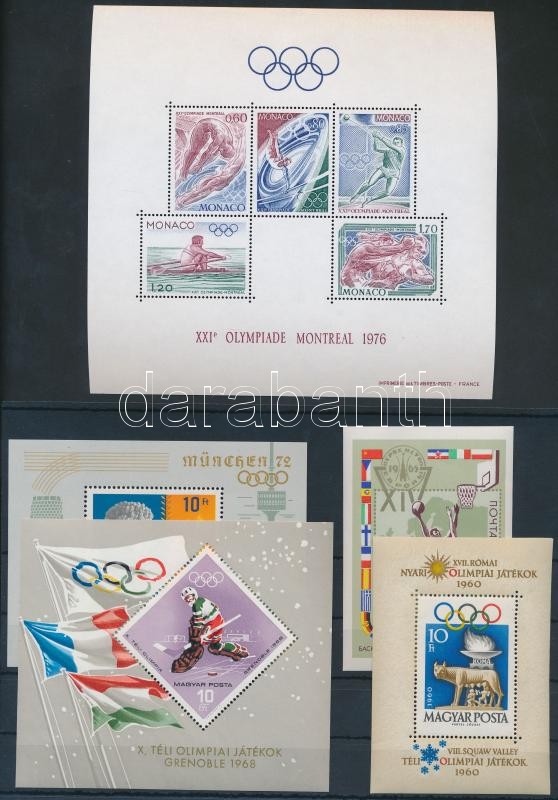 Olympics 1960/1976 5 blocks, Olimpia 1960/1976 motívum tétel 4 klf ország, 5 klf blokk