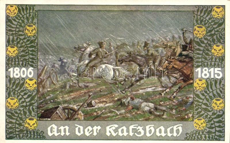 An der Katzbach. Verlag v. Bund der Deutschen in Böhmen / German military art postcard s: E. Kutzer, Német hadsereg, művészeti képeslap, s: E. Kutzer