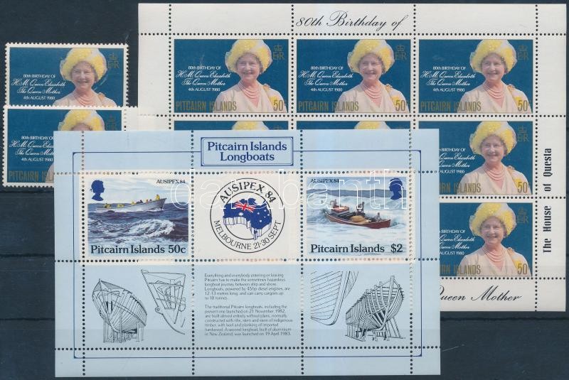1980-1984 2 db bélyeg, 1 kisív és 1 blokk, 1980-1984 2 stamp, 1 mini sheet and 1 block