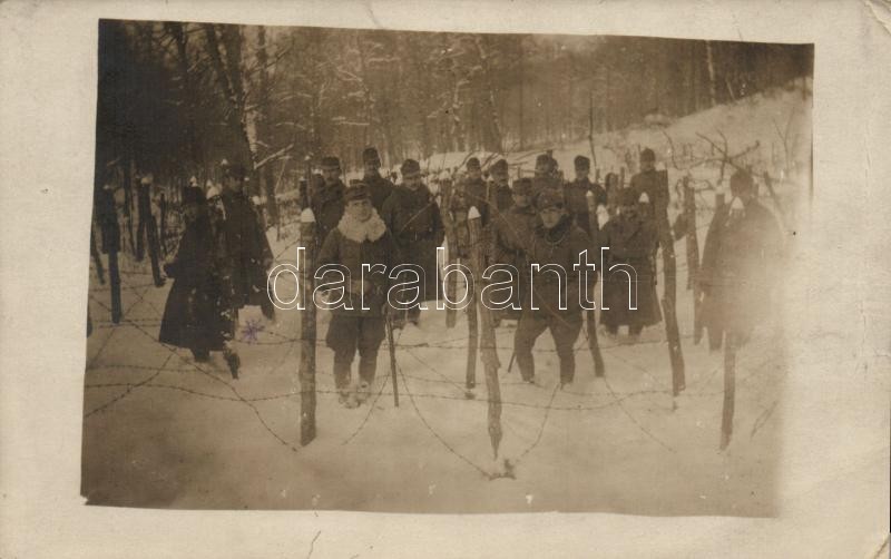 1918 I. világháborús Osztrák-Magyar katonák télen, fotó, 1918 WWI Austro-Hungarian soldiers, winter, photo