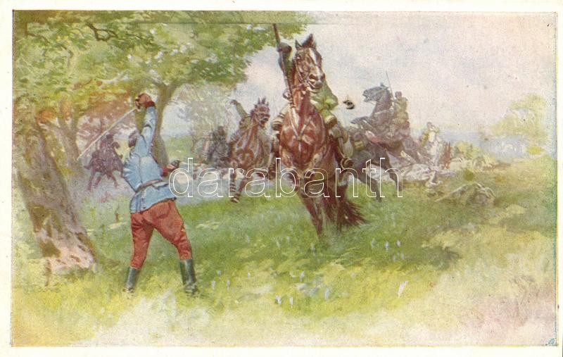 K.u.K hadsereg, művészeti képeslap, Aus dem goldenen Buche der Armee Serie II. Rotes Kreuz Postkarte Nr. 267. / K.u.K. military art postcard