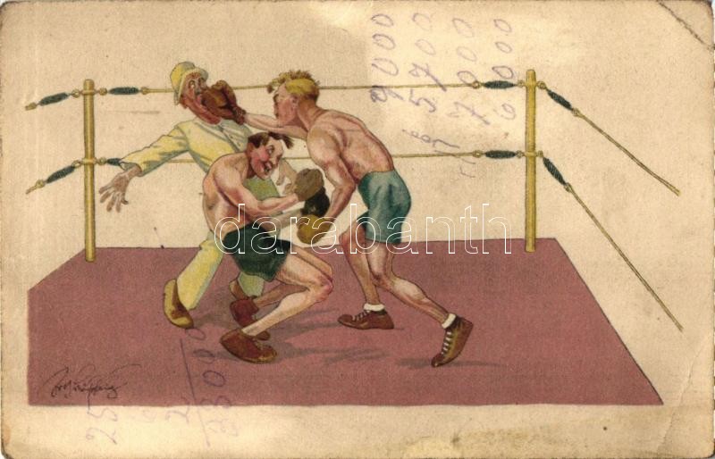 Boxing match, B.K.W.I. 278-4. s: Schönplug, Boxmeccs, B.K.W.I. 278-4. s: Schönplug