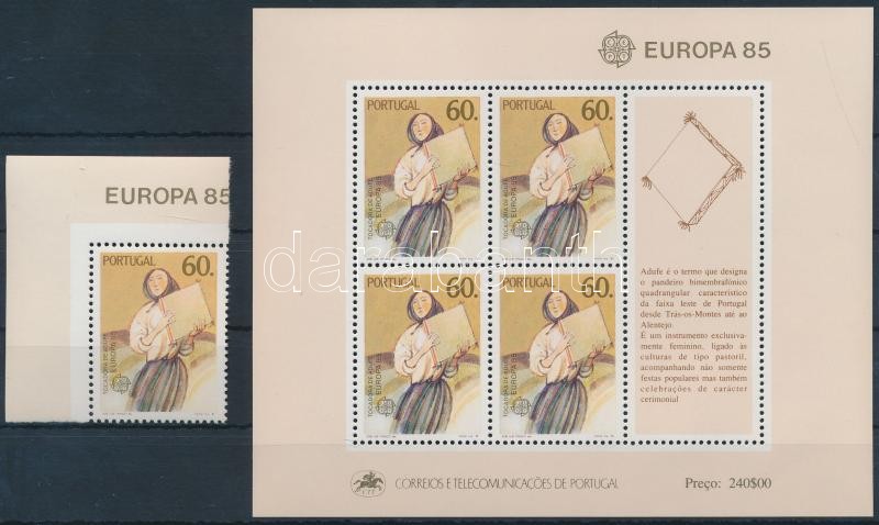Europa CEPT, Year of the Music corner stamp + block, Europa CEPT, A zene éve ívsarki bélyeg + blokk