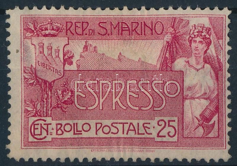 Expressz bélyeg (gumi elvékonyodás), Express stamp (tthin paper)