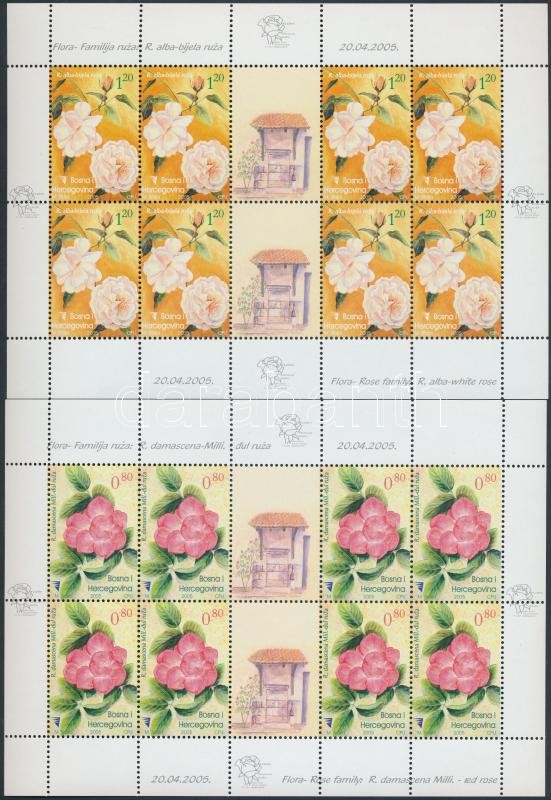 Flower; Rose minisheet set, Virág; Rózsa kisív sor