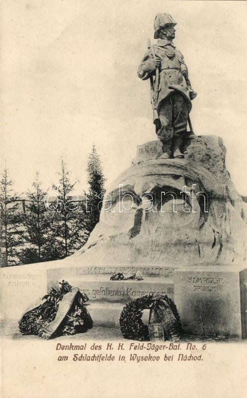 Vysokov, Wysokov bei Náchod; Denkmal des K.K. Feld-Jäger-Bat. No. 6 am Schlachtfelde / military monument