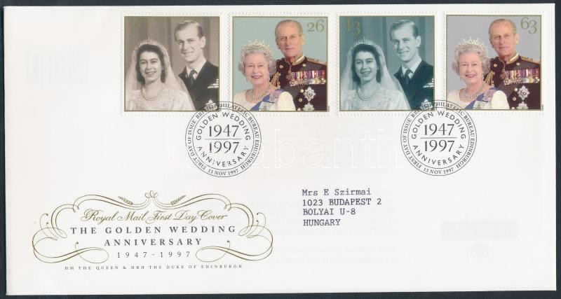 A királyi pár aranylakodalma sor FDC-n, Golden Jubilee of the royal couple set FDC