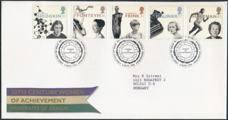 Famous women, including Europa CEPT stamps set FDC, Híres nők, benne Europa CEPT bélyegek sor FDC-n