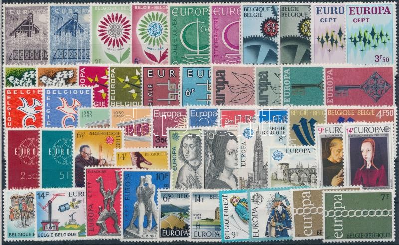 1956-1981 Europa CEPT 50 stamps, 1956-1981 Europa CEPT 50 klf bélyeg teljes sorokban