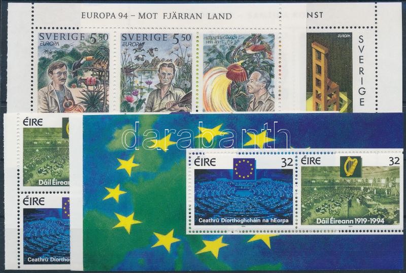 1993-1994 European Union 4 Stamp-booklet sheet, 1993-1994 Európa motívum 4 db bélyegfüzetlap
