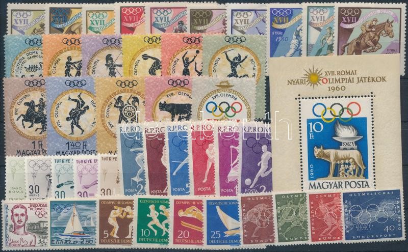 1960-1961 Summer Olympics, Rome 8 issues + 1 block, 1960-1961 Nyári Olimpia, Róma 8 db klf kiadás + 1 db blokk