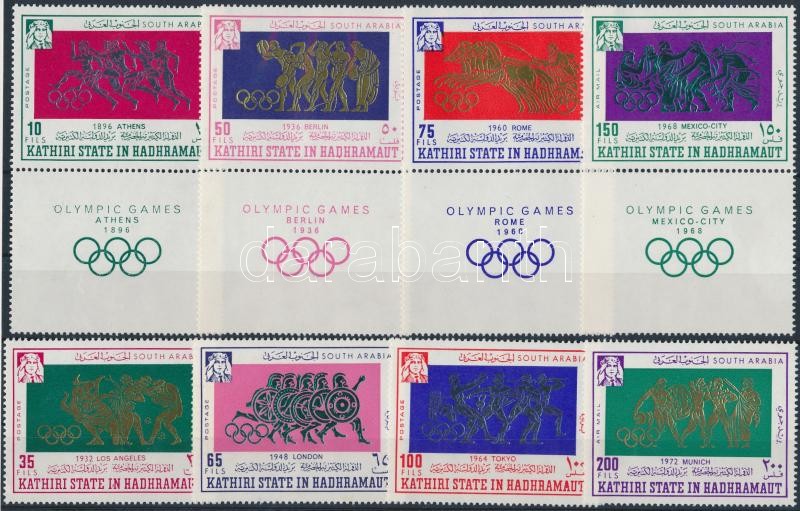 Summer Olympics set, Nyári olimpia sor, közte szelvényes bélyegek