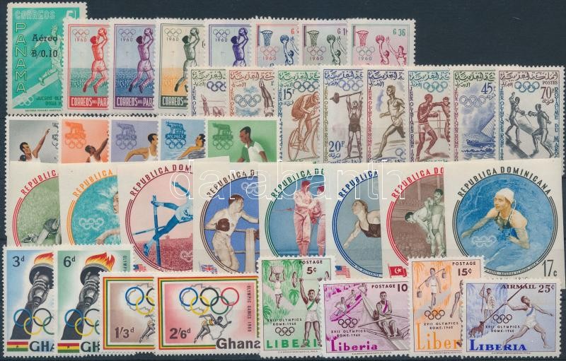 1960/1964 Summer Olympics, Rome 7 issues + 1 block, 1960/1964 Nyári Olimpia, Róma 7 db klf kiadás + 1 db blokk
