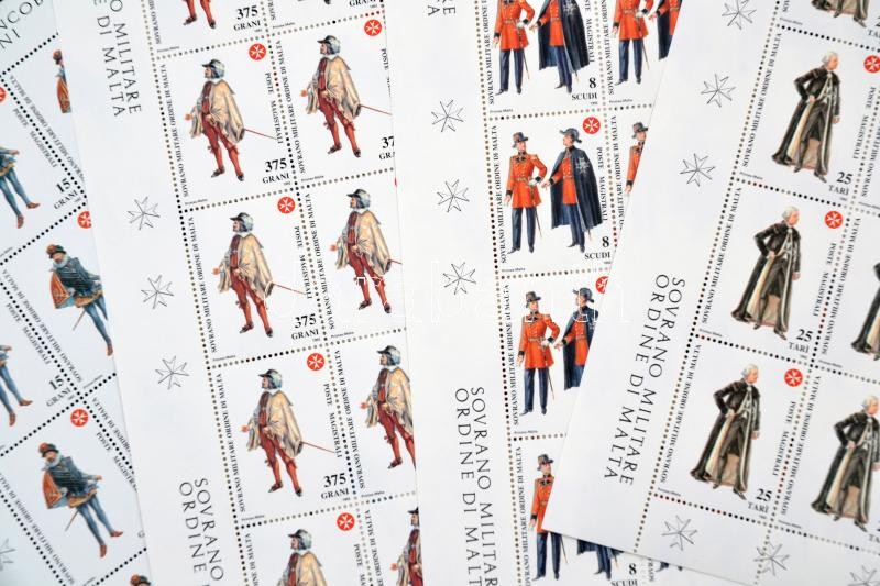 Uniforms set (4 stamps) in full sheets, Egyenruhák sor (4 érték) teljes ívekben