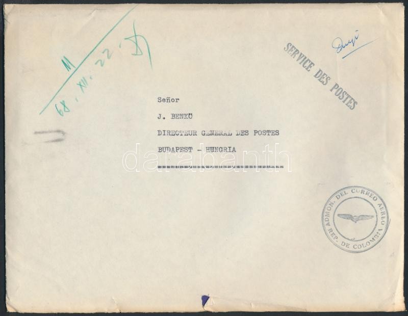 Hivatalos légi levél Budapestre, Official Airmail to Hungary (Budapest)