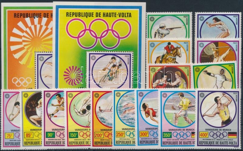 1972/1973 Olimpiai aranyérmesek sor + blokkpár, 1972/1973 Olympic gold medalist set + block pair