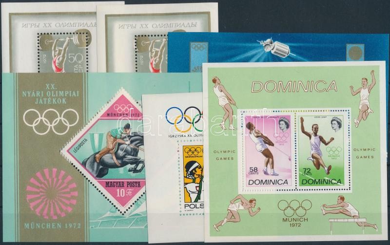 Summer olympics 9 country 11 block in 2 stock-card, Nyári olimpia 1972 motívum tétel 9 klf ország 11 klf blokk 2 stecklapon