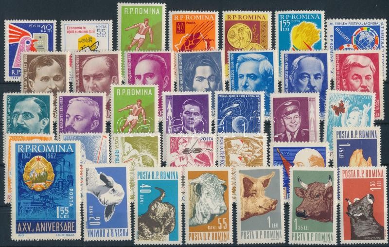 35 stamps with sets, 35 db bélyeg közte teljes sorok