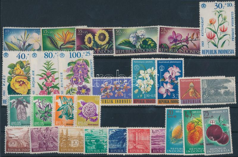 Virág, gyümölcs motívum 1960-1968 5 klf sor + 4 önálló érték, Flower, fruits 1960-1968 5 sets + 4 individual values