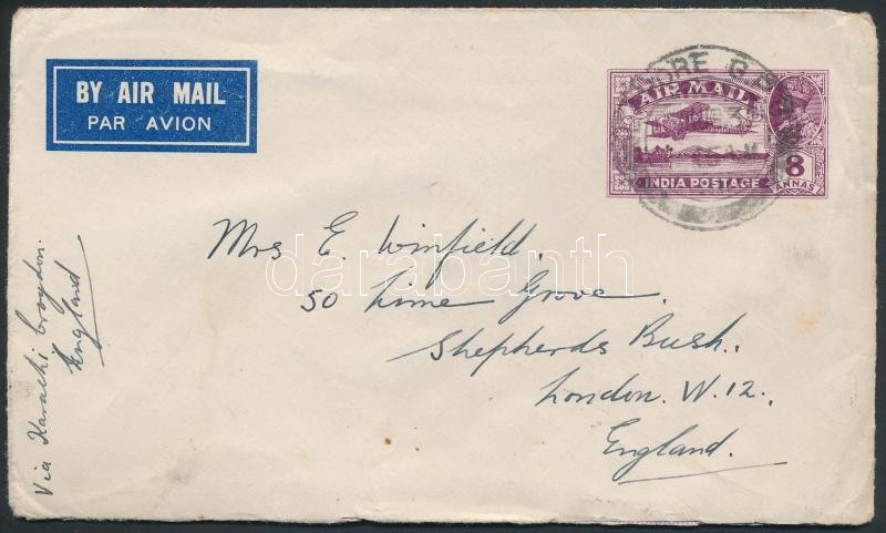 Airmail cover to England, Légi levél Angliába