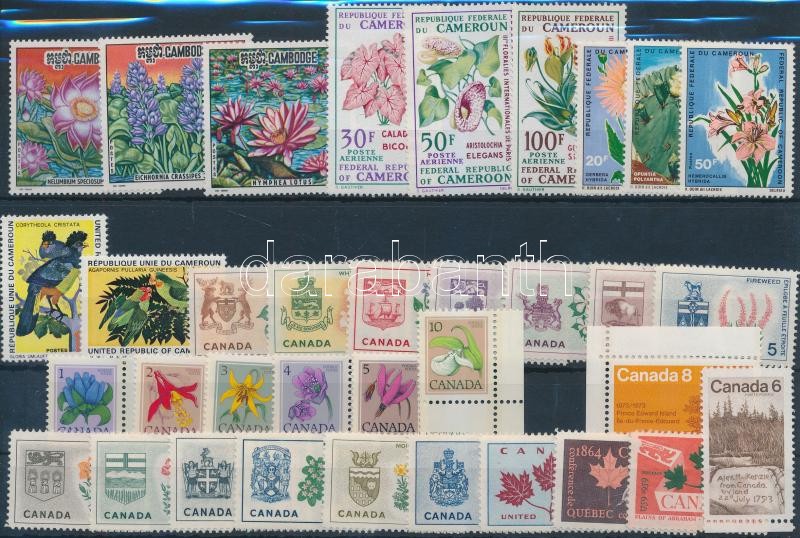 Madár, virág motívum 1964-1977 6 klf sor + 5 klf önálló érték, 1964-1977 Birds, Flowers 6 diff sets + 5 diff stamps
